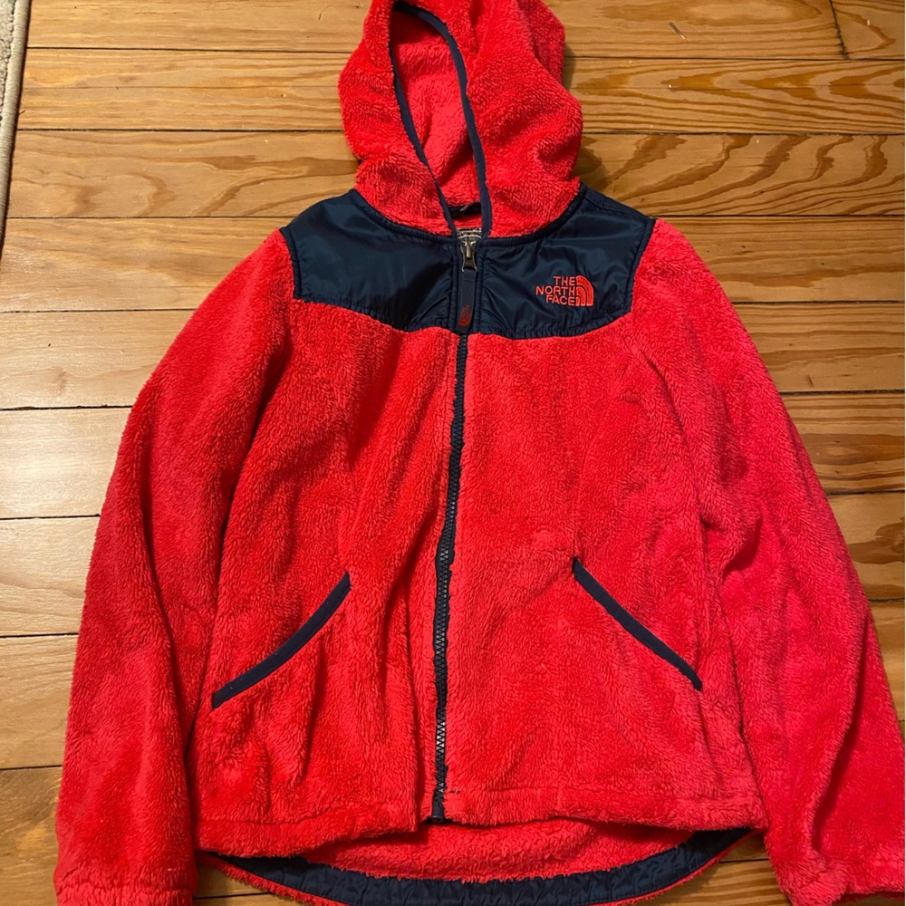 The North Face Kids Red and Black Fleece Jacket